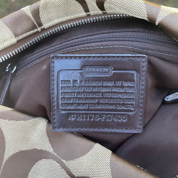 COACH Signature Crossbody, Brown Logo Print - Picture 15 of 16